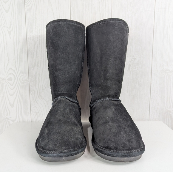 Bearpaw Boots Women's Size 8 Emma Style Black Suede Wool Blend Lining - Picture 10 of 11